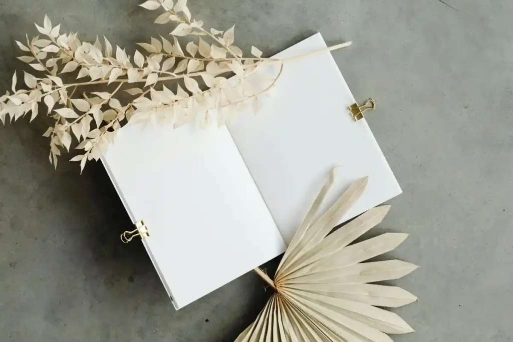 open white notebook