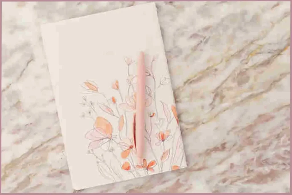 pink pen on a grey journal - how to use reflective journal prompts
